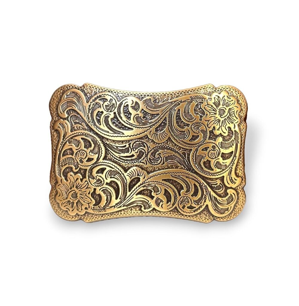 1411 Western Belt Buckles , Cowboy Rodeo Floral Belt Buckle for Removable